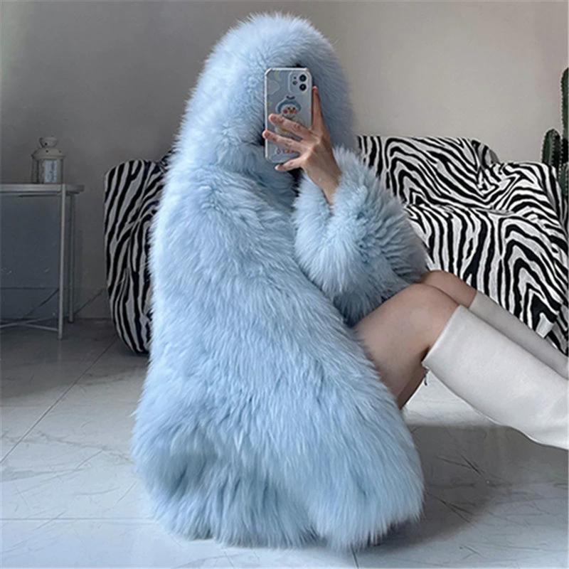 Fashion Long Sleeve Fluffy Coat Women by GJG Denim