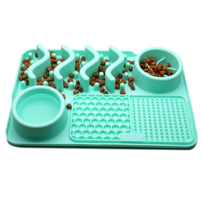 Dog Silicone Licking Pad Pet Licking Mat Silicone Smelling Mat Multifunctional Food Bowl Pets Supplies by GJG Denim