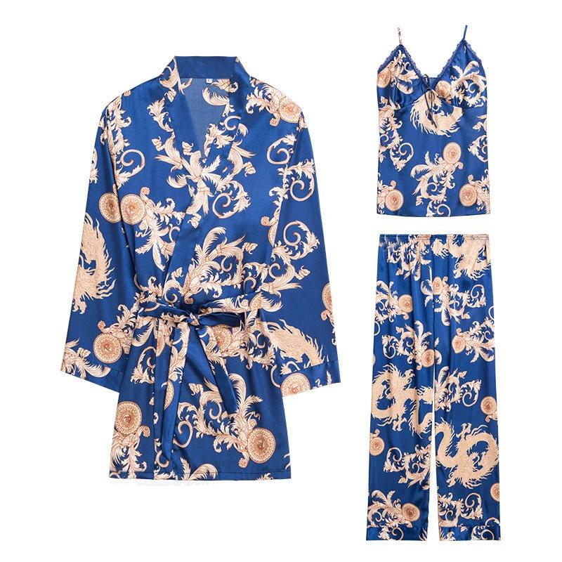 Three-piece silk pajamas for women by GJG Denim