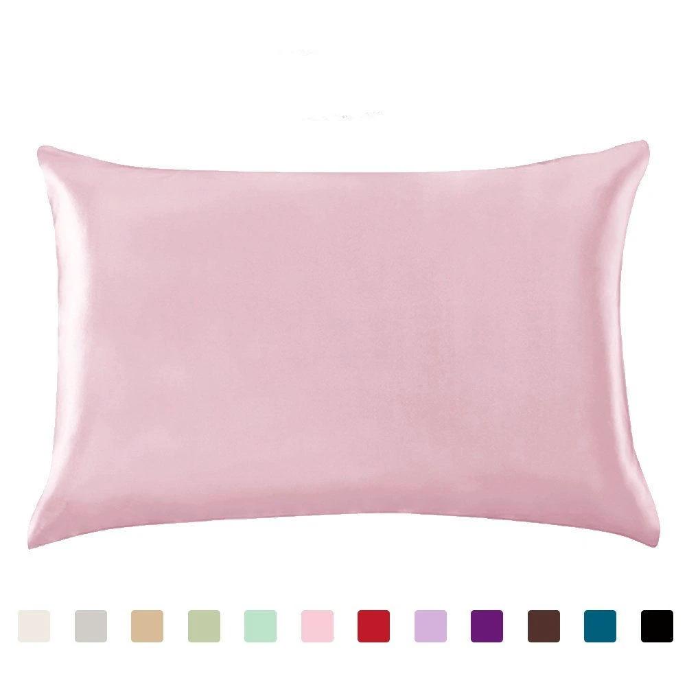 Pillowcase Satin Solid Color Simulation Silk Single Pillowcase Ice Silk Pillowcase by GJG Denim