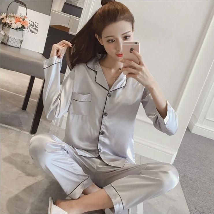 Suit Women Short Sleeve Shorts Pajamas Home Service by GJG Denim