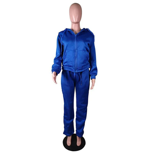 Women Sweatsuit Set 2 Piece Outfits Casual Hoodies Tops And Sweatpants Jogger Tracksuits Loose Trousers by GJG Denim