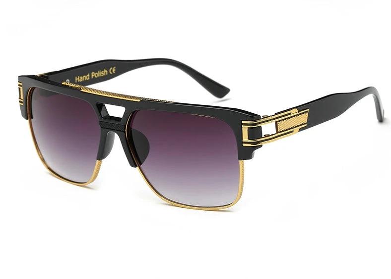 Men's Square Retro Colorful Reflective Sunglasses by GJG Denim