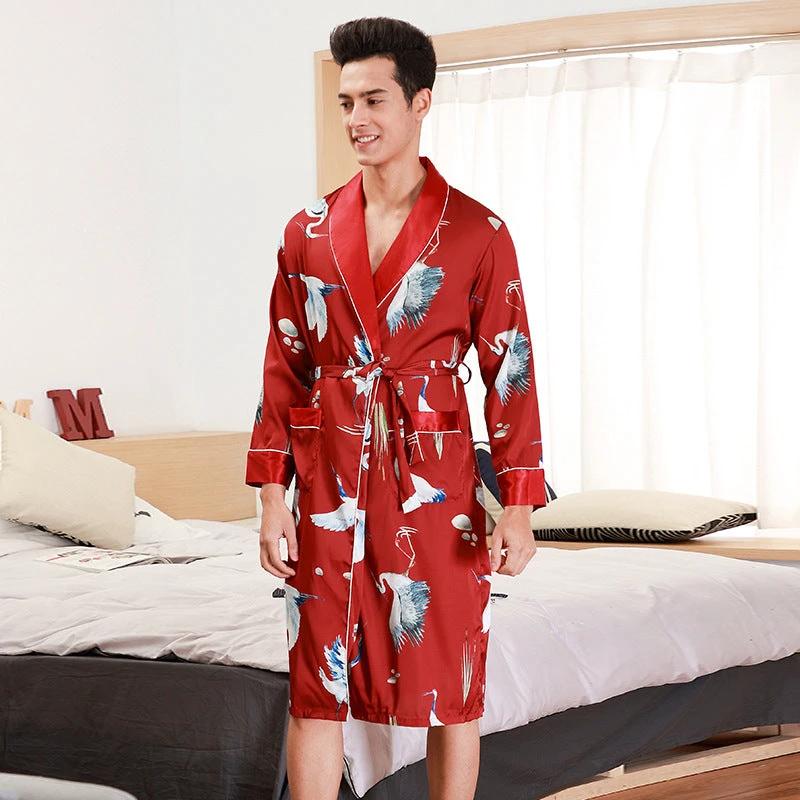 Long-Sleeve Men's Bathrobe by GJG Denim