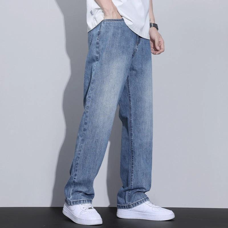 Men's Fleece Lined Retro Straight Leg Jeans by GJG Denim