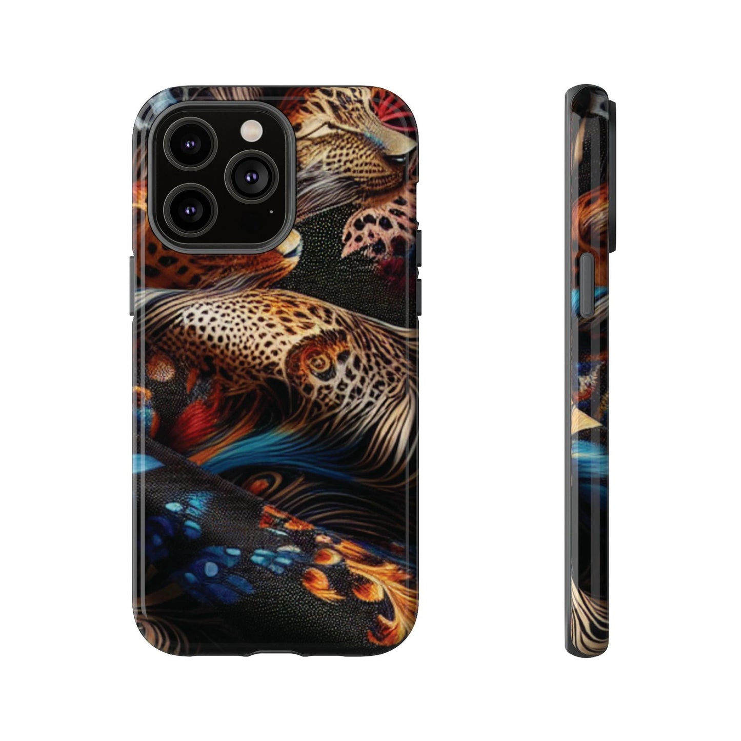 Stylish Tough Phone Case with Elegant Black and Gold Design by Printify