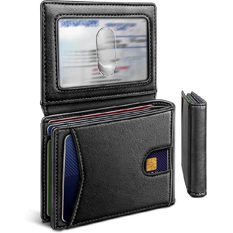 Multifunctional Anti-Theft Retro Card Holder Wallet With Multiple Card Slots For Men by GJG Denim