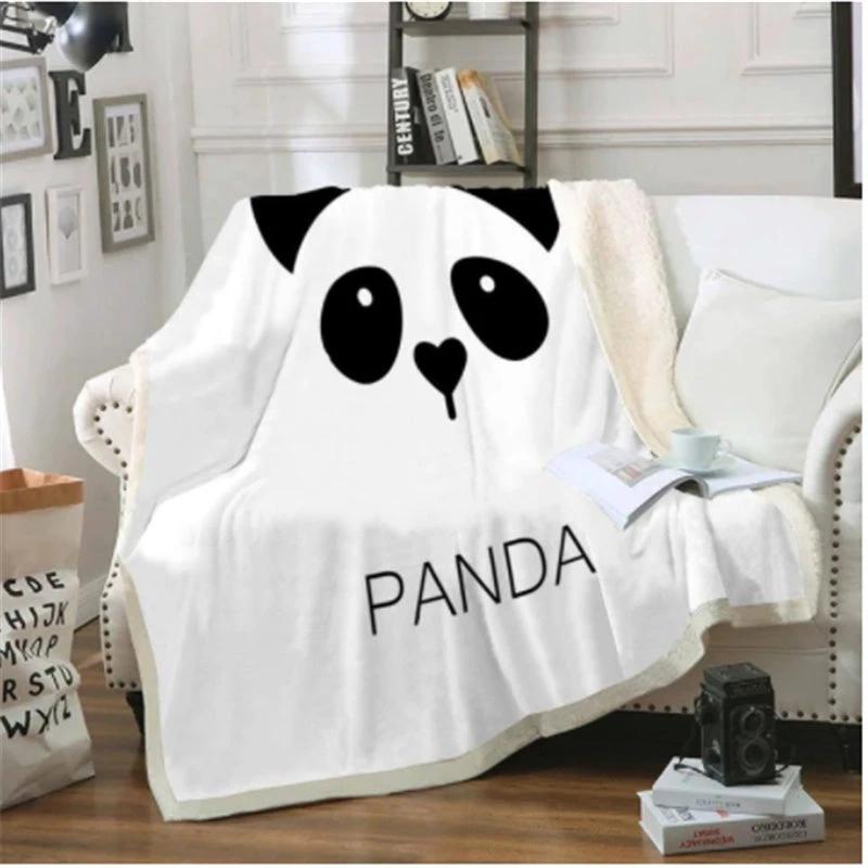 Panda Flannel Blanket by GJG Denim