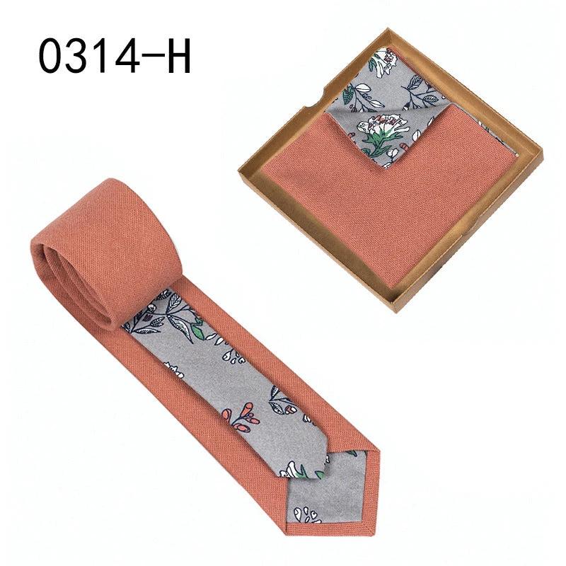 Men's Floral Print Tie and Pocket Square by GJG Denim