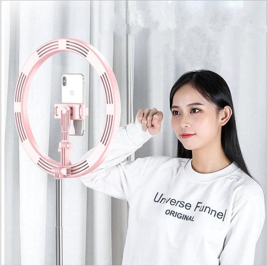 Compatible with Apple, Dimmable Light Selfie Ring LED 10 inch Video Studio Photography Lighting Portable for Youtube Vlog Live Photo with Tripod by GJG Denim