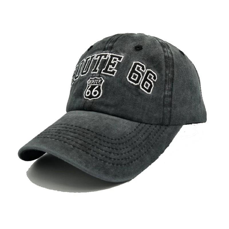 Embroidered "Route 66" Baseball Cap For Men by GJG Denim