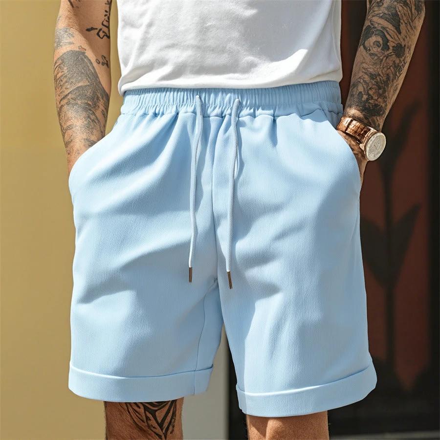 Men's Summer High Street Pleated Shorts by GJG Denim