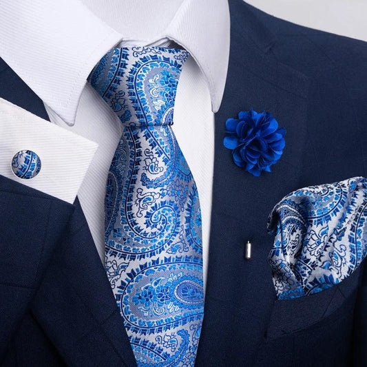 Men's Tie and Pocket Square Combo by GJG Denim