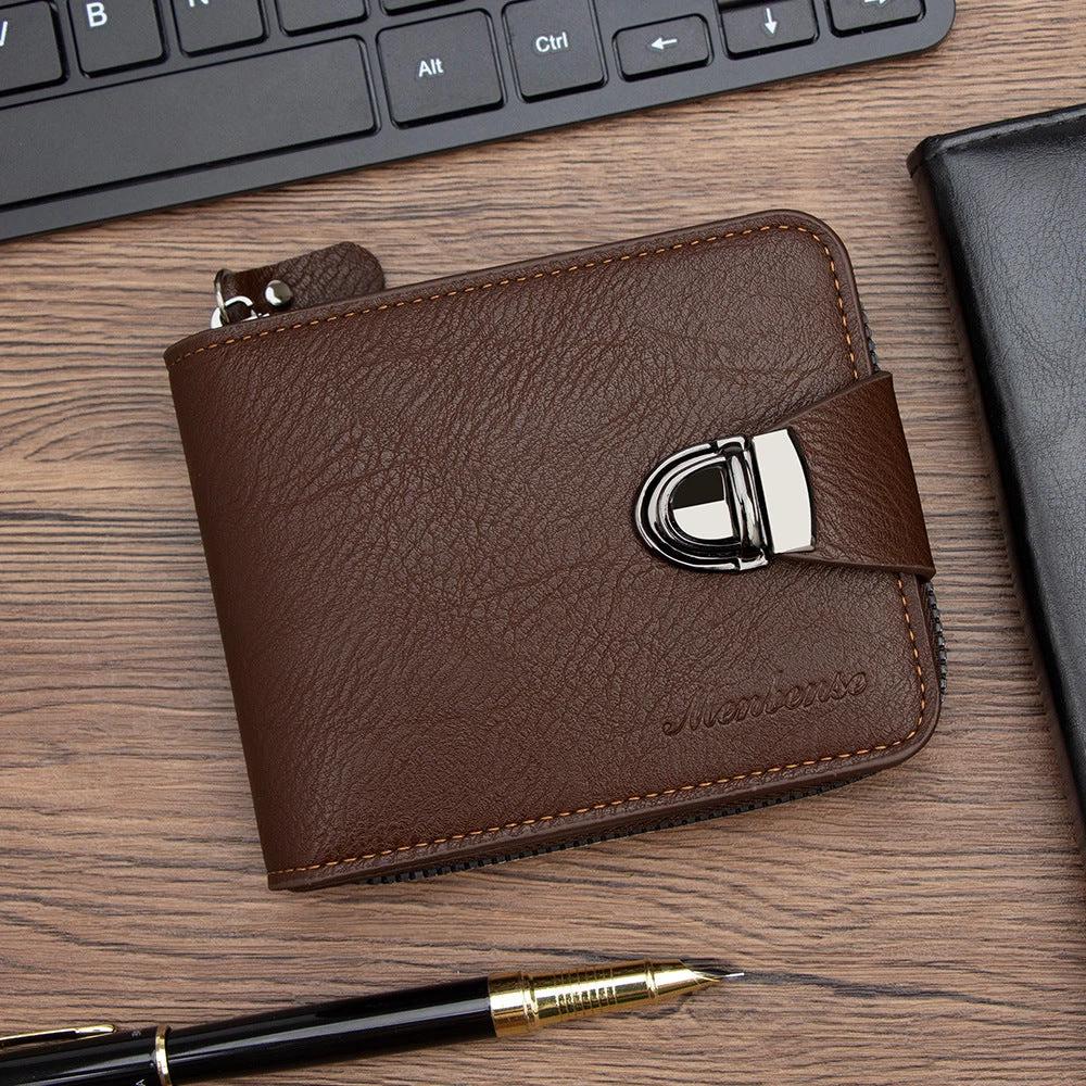 Multifunctional Multiple Card Slots Zipper Wallet For Men by GJG Denim