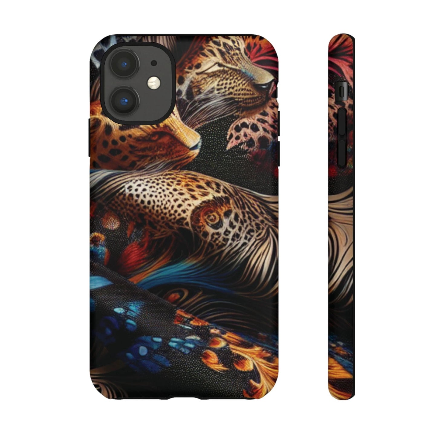 Stylish Tough Phone Case with Elegant Black and Gold Design by Printify