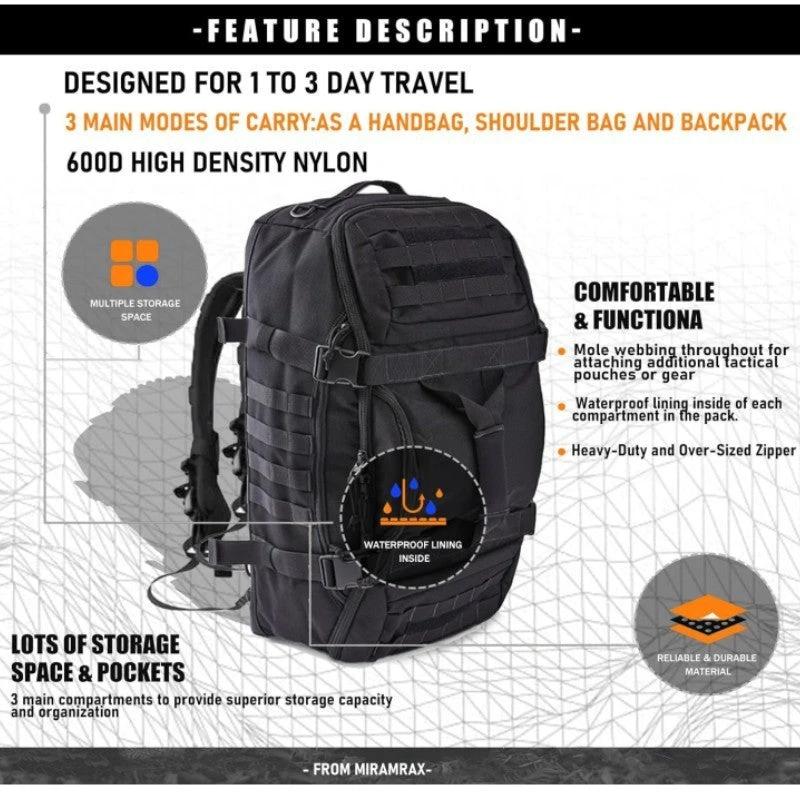Multifunctional Outdoor Camouflage Travel Sports Off-road Tactical Durable Mountaineering Backpack by GJG Denim