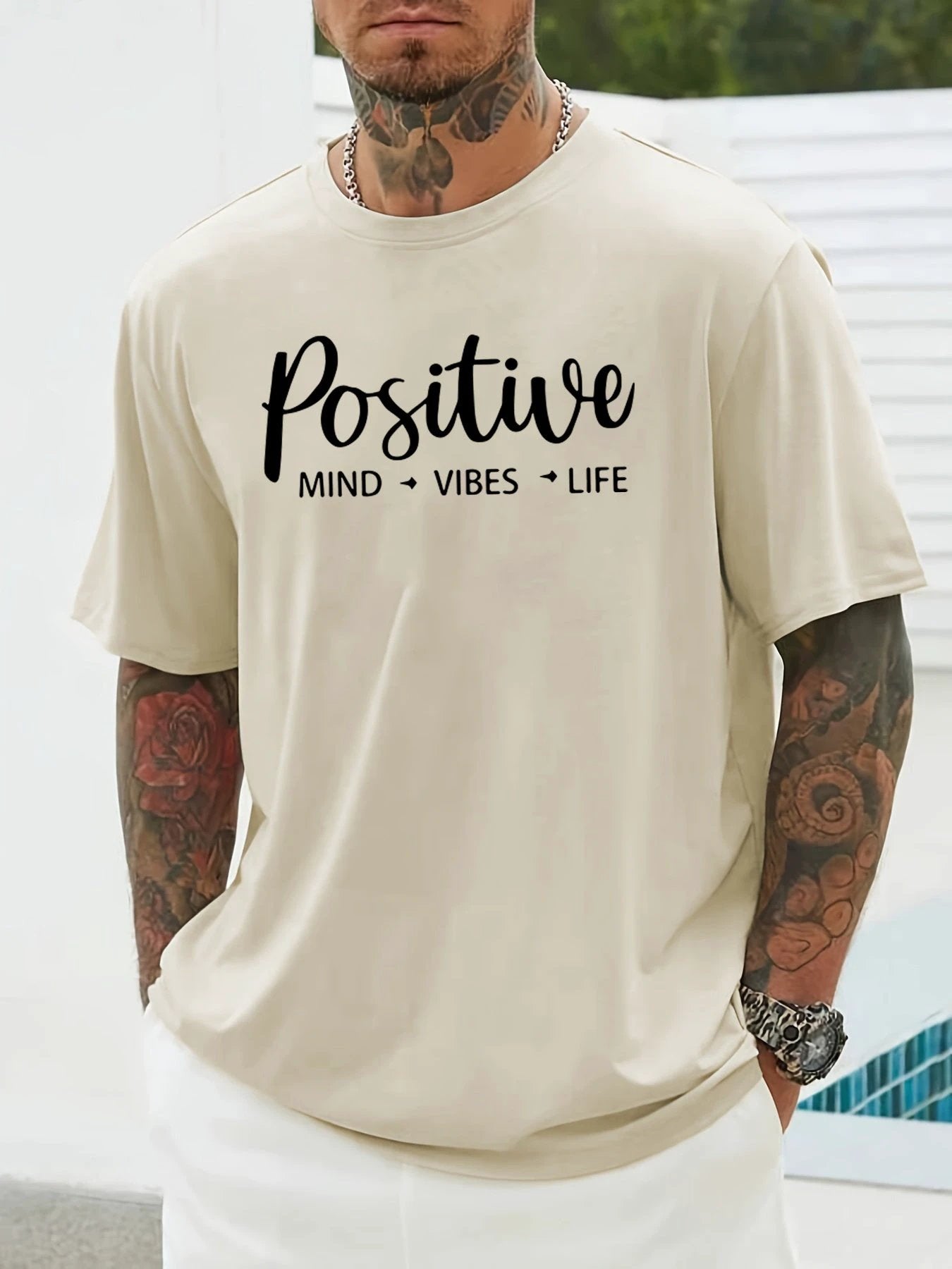 Men's T-shirt, Front Printed T-shirt, Summer, Spring, Autumn Casual Short Sleeved T-shirt, Top As A Gift by GJG Denim
