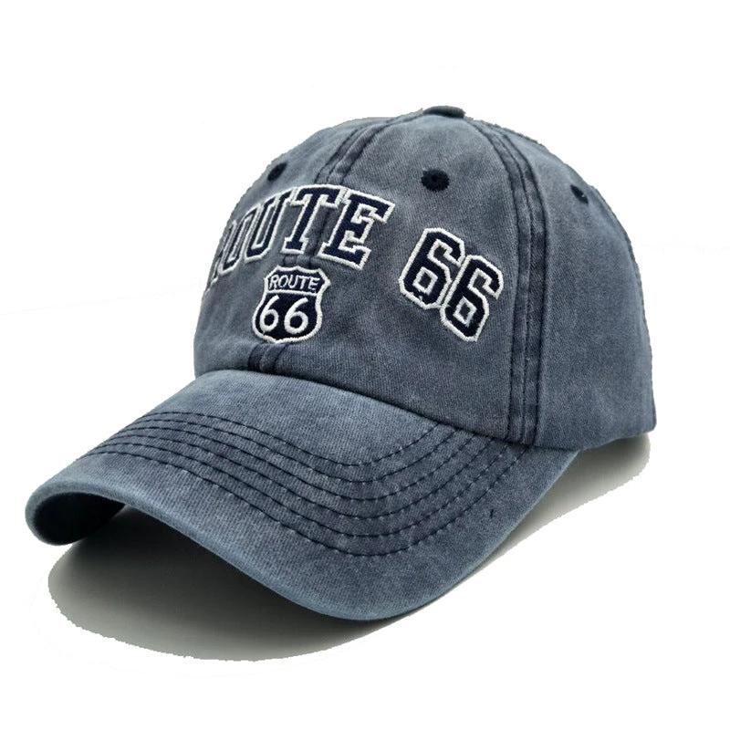 Embroidered "Route 66" Baseball Cap For Men by GJG Denim