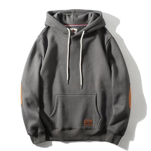 Men's Thick Warm Affixed Cloth Embroidered Hoodies by GJG Denim