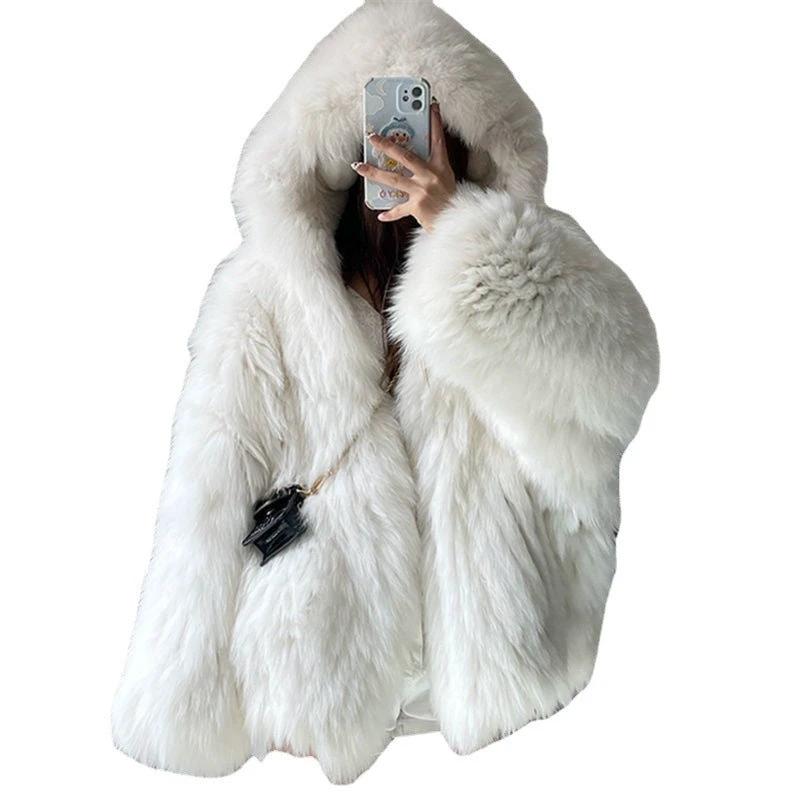 Fashion Long Sleeve Fluffy Coat Women by GJG Denim
