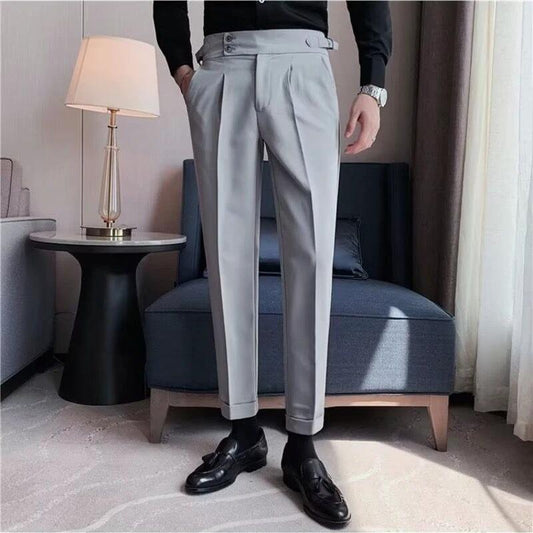 Mens British Style Business Casual Pants by GJG Denim