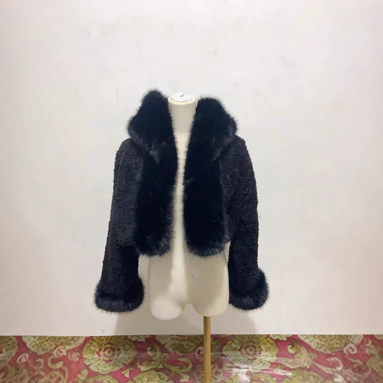 Environmentally Friendly Fox Fur Short Type Hooded Jacket Women by GJG Denim