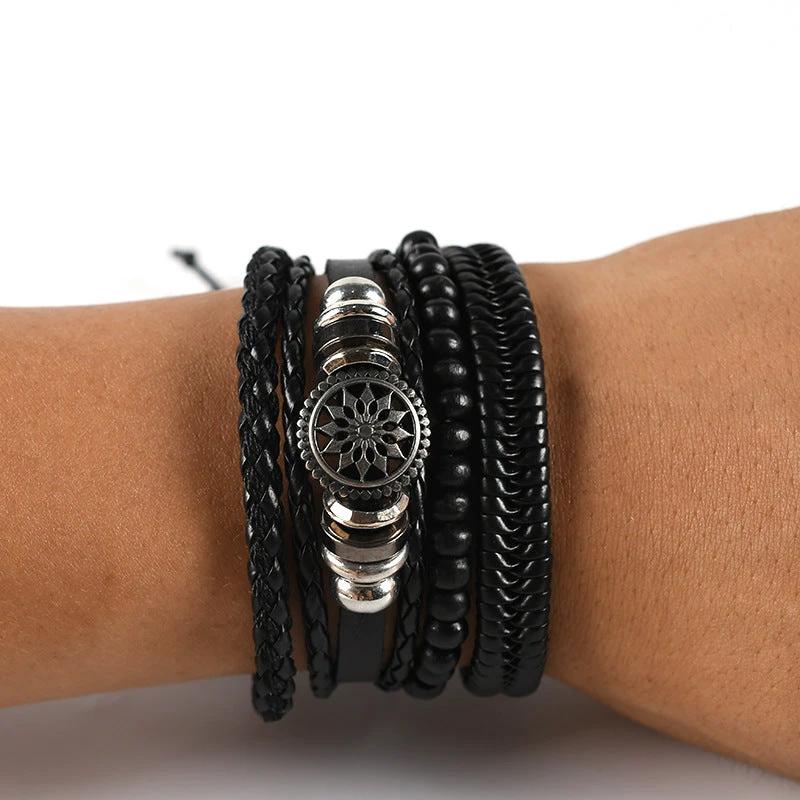 Men's Multi-layer Bracelet Set Vintage-style by GJG Denim