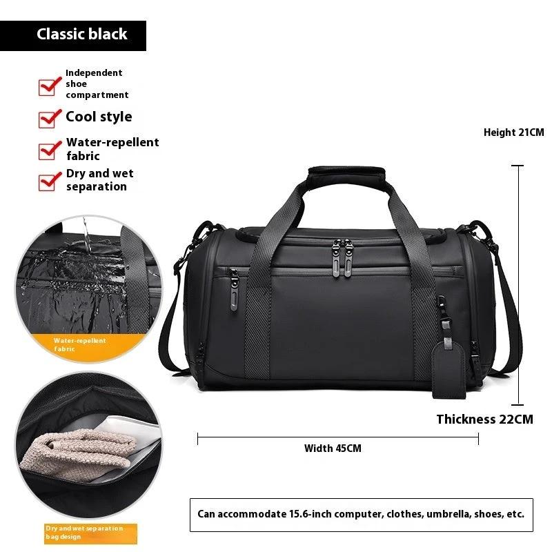 Dry Wet Separation Shoe Warehouse Large Capacity Travel Luggage Bag by GJG Denim