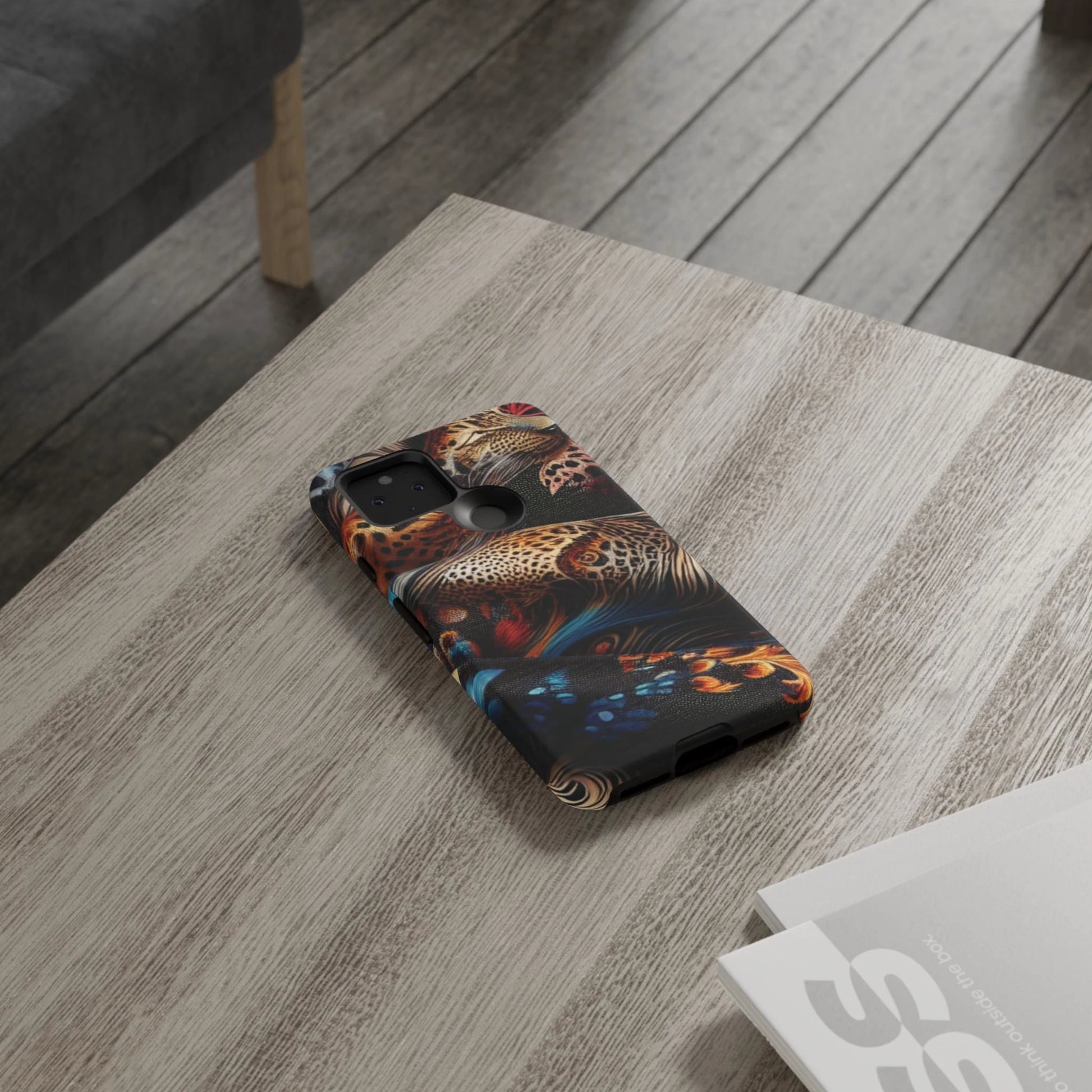 Stylish Tough Phone Case with Elegant Black and Gold Design by Printify