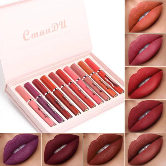 Women's Non-stick Cup Waterproof Matte Lipstick by GJG Denim