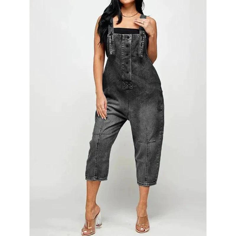 Women's Clothing Fashion Casual Siamese Suspender Jeans Women by GJG Denim