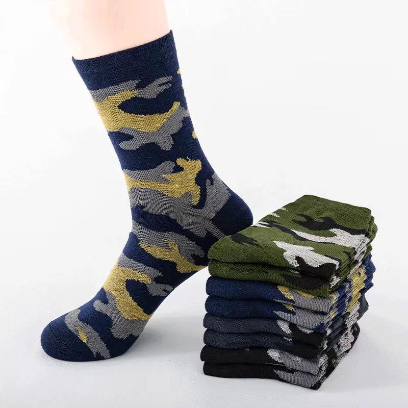 Men's Camoflauge Polyester Cotton Tube Socks by GJG Denim