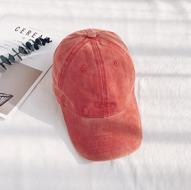 Men's Retro Washed Cotton Soft Top Baseball Cap by GJG Denim