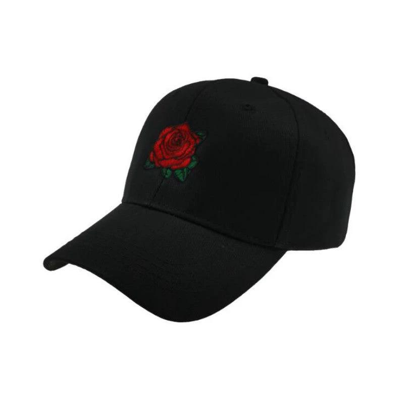 Men's Rose Embroidered Baseball Cap by GJG Denim