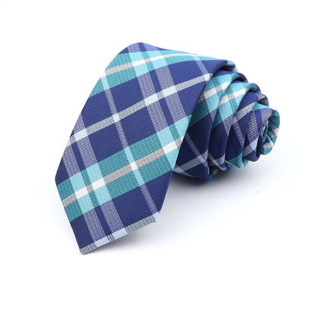 Men's 6cm Casual Ties Skinny Tie Fashion Polyester Plaid by GJG Denim