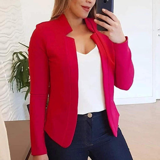 Solid Long Sleeve Blazer S-5XL PYR by GJG Denim
