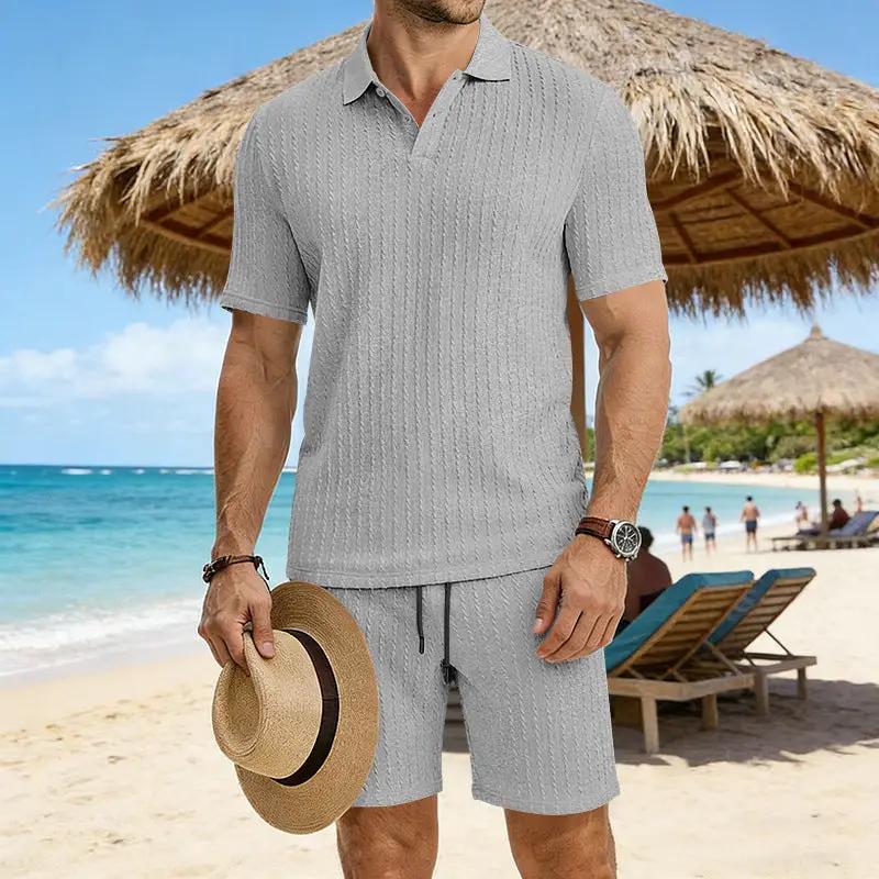 Men's Stretch Jacquard Textured Suit by GJG Denim