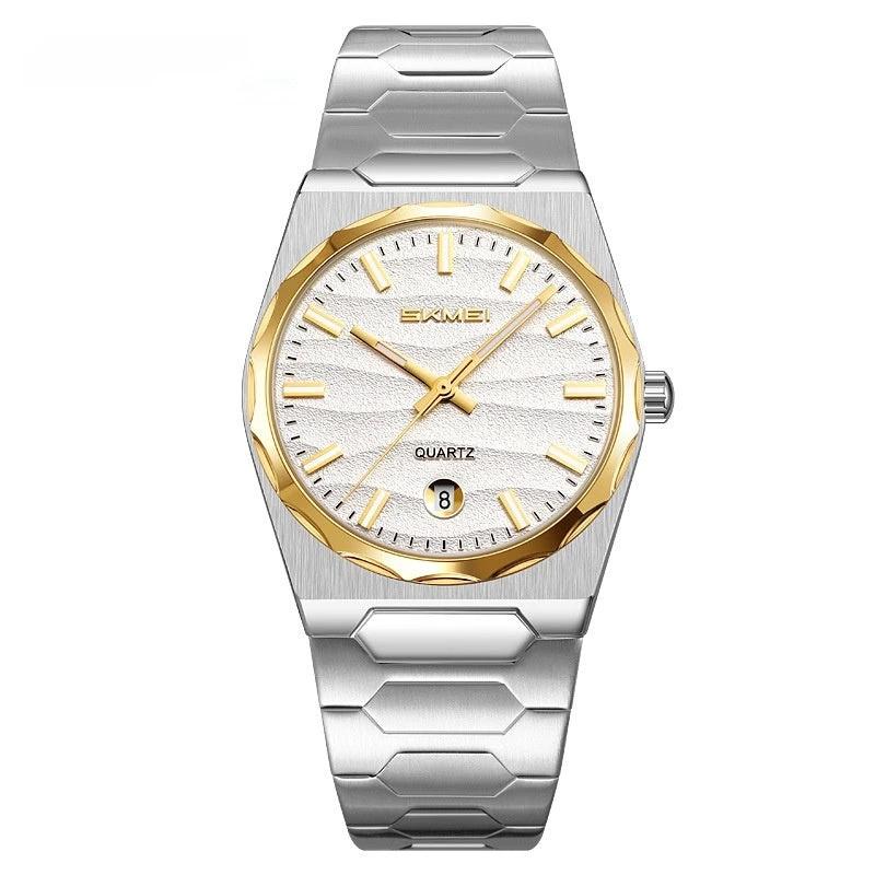 Men's Watch With A Steel Band Calendar Function by GJG Denim