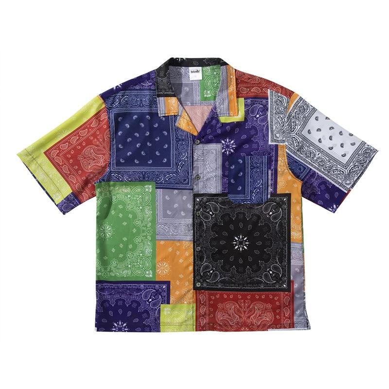 Men's Cashew Flower Short Sleeve Shirt by GJG Denim