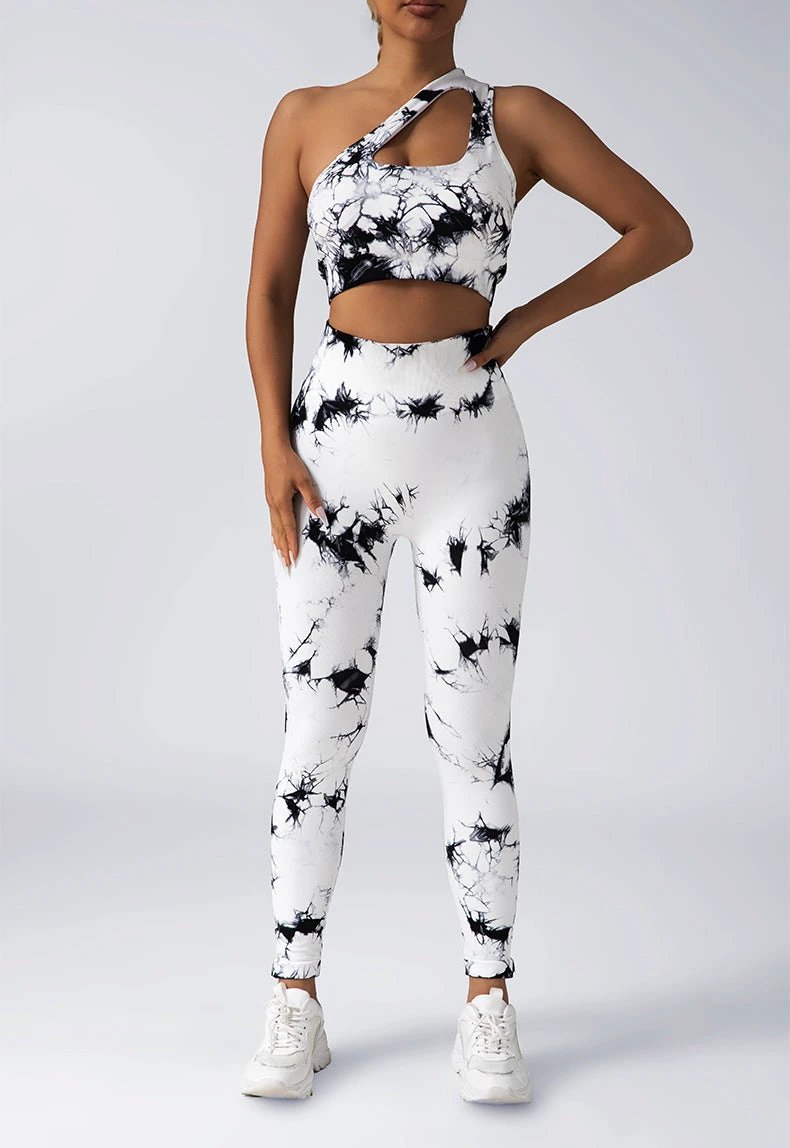 Seamless Knitted Tie-dye Yoga Suit Women by GJG Denim