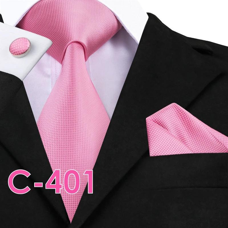 Solid Color Ribbed Collar Tie Set for Men by GJG Denim