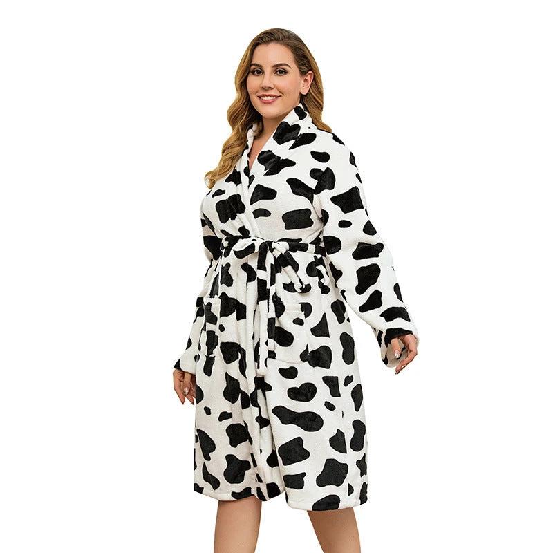 Plus Size Women Warm Nightgown Autumn Winter Thickened Flannel Casual Ladies Homewear Sister Can Wear by Lady Ros