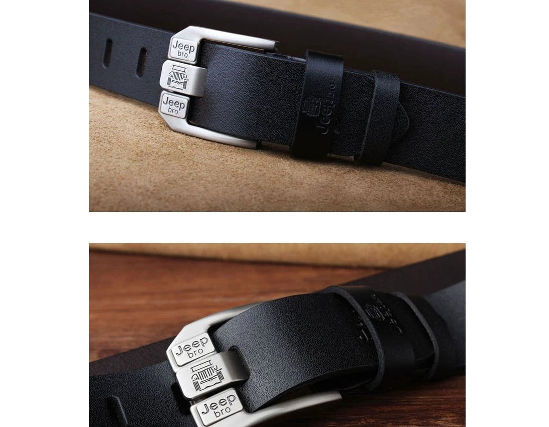 Men's Leather Pin Buckle Belt by GJG Denim
