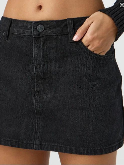 Casual Stretch Washed Denim Short Skirt For Women by GJG Denim