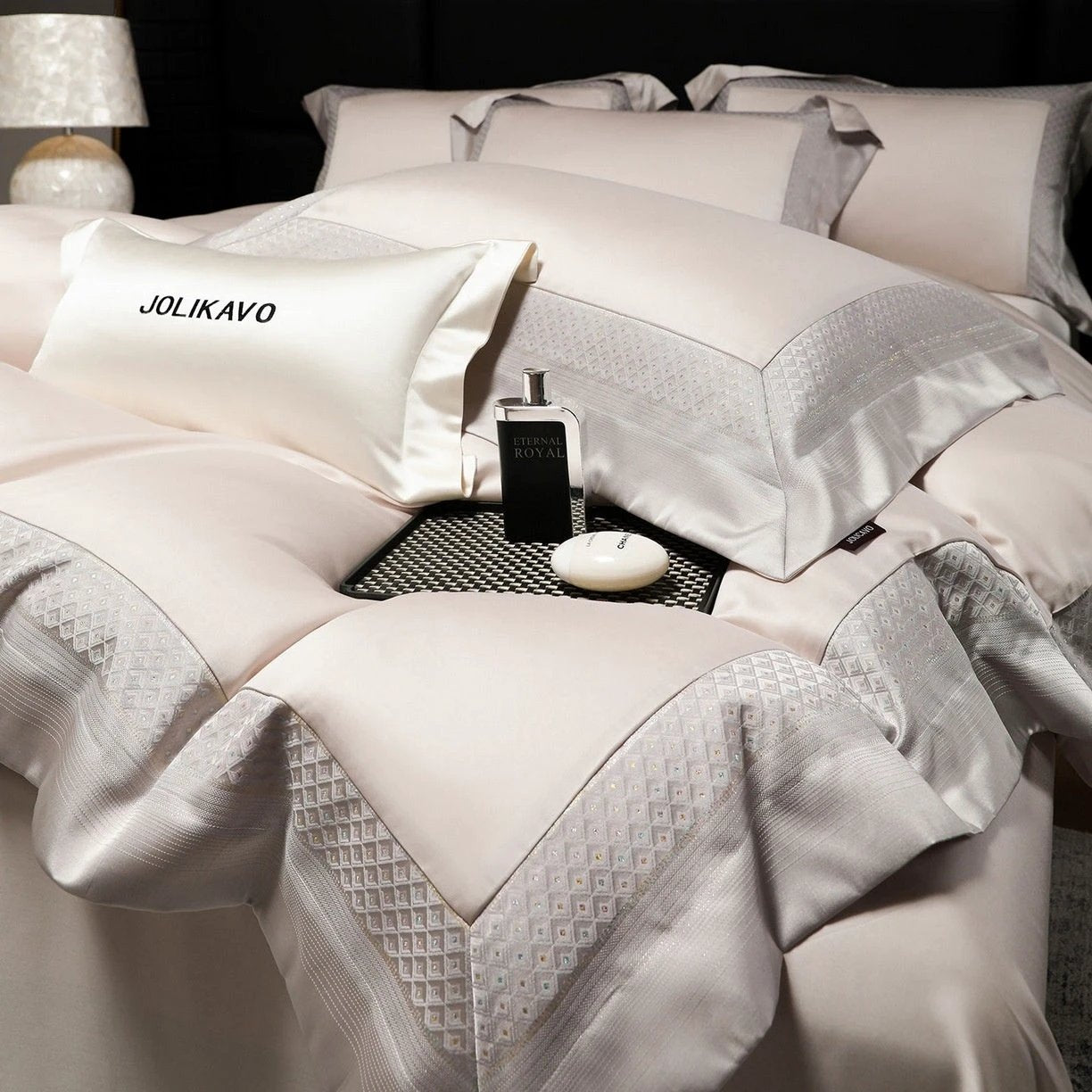 Sateen Long-staple Cotton Four-piece Duvet Cover Set by GJG Denim