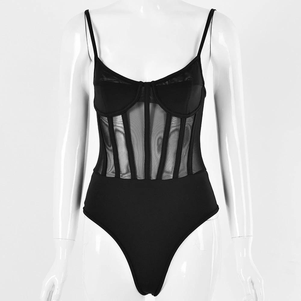 Mesh hollow bodysuit by GJG Denim