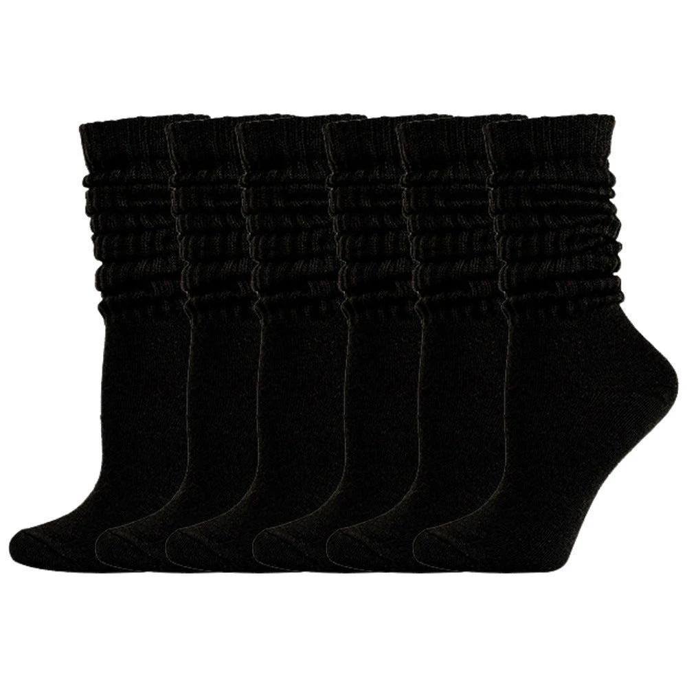Loose Stockings Spring And Autumn Women's Black, White And Gray Pure Color Socks by GJG Denim