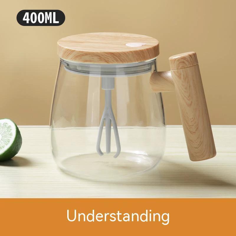 400ML Self Stirring Coffee Mug Electric Mixing Glass Coffee CupHigh Speed Fast Automatic Coffee Cup For Gyms Dining Room Kitchen Gadgets by GJG Denim