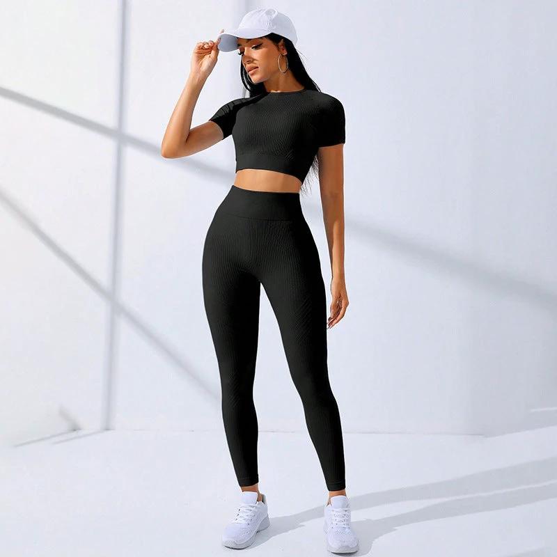 Yoga Clothes Suit Sports High Waist Workout Clothes by GJG Denim