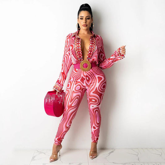 Printed Long Sleeve Matching Set by GJG Denim